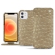 Housse cuir Apple iPhone 12 mini - Autruche desert