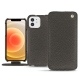 Lederschutzhülle Apple iPhone 12 - Anthracite ( Pantone 424C ) 