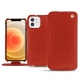 Housse cuir Apple iPhone 12 - Papaye ( Pantone 180C ) 