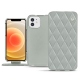 Lederschutzhülle Apple iPhone 12 - Gris - Couture ( Nappa - Pantone W428C ) 