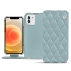 Funda de piel Apple iPhone 12 - Bleu ciel - Couture ( Nappa - Pantone 277C ) 