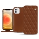 Lederschutzhülle Apple iPhone 12 - Marron - Couture ( Nappa - Pantone 1615C ) 