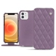 レザーケース Apple iPhone 12 - Lilas - Couture ( Nappa - Pantone 2645U ) 