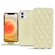 Capa em pele Apple iPhone 12 - Ivoire - Couture ( Sleek P C12 - White ) 