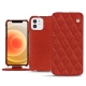 Custodia in pelle Apple iPhone 12 - Papaye - Couture ( Pantone 180C ) 