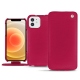 Apple iPhone 12 leather case - Rose fluo