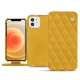 Lederschutzhülle Apple iPhone 12 - Jaune soulèu - Couture