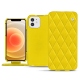 Housse cuir Apple iPhone 12 - Jaune fluo - Couture