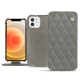レザーケース Apple iPhone 12 - Acier vintage - Couture