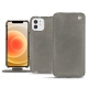 レザーケース Apple iPhone 12 - Acier vintage ( Pantone 403C ) 