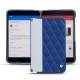 Capa em pele Microsoft Surface Duo - Bleu océan - Couture ( Nappa - Pantone 293C ) 