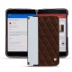 レザーケース Microsoft Surface Duo - Châtaigne - Couture ( Pantone 476C ) 