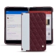 Custodia in pelle Microsoft Surface Duo - Lie de vin - Couture ( Pantone 5115C ) 