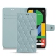 Housse cuir Google Pixel 5 - Bleu ciel - Couture ( Nappa - Pantone 277C ) 