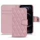 Housse cuir Apple iPhone 12 Pro Max - Rose - Couture ( Nappa - Pantone 2365C ) 