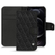 Funda de piel Apple iPhone 12 Pro Max - Ebène - Couture ( Sleek P C12 - Black ) 