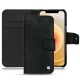 レザーケース Apple iPhone 12 - Dark vintage ( Roughtcut - Black#5256 ) 