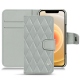 レザーケース Apple iPhone 12 - Gris - Couture ( Nappa - Pantone W428C ) 