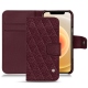 レザーケース Apple iPhone 12 - Lie de vin - Couture ( Pantone 5115C ) 