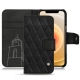 Housse cuir Apple iPhone 12 - Negre poudro - Couture