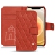 Apple iPhone 12 leather case - Arange clouquié - Couture