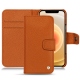 Apple iPhone 12 leather case - Orange vibrant