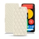 Google Pixel 5 leather case - Blanc - Couture ( Bologna - White ) 