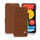 Google Pixel 5 leather case - Marron - Couture ( Nappa - Pantone 1615C ) 