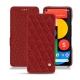 Housse cuir Google Pixel 5 - Tomate - Couture ( Pantone 187C ) 