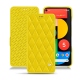 Google Pixel 5 leather case - Jaune fluo - Couture