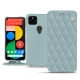 Housse cuir Google Pixel 5 - Bleu ciel - Couture ( Nappa - Pantone 277C ) 