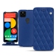 Lederschutzhülle Google Pixel 5 - Bleu océan - Couture ( Nappa - Pantone 293C ) 