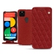 Housse cuir Google Pixel 5 - Tomate - Couture ( Pantone 187C ) 