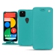 Google Pixel 5 leather case - Bleu fluo