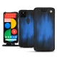 Google Pixel 5 leather case - Bleu Patine