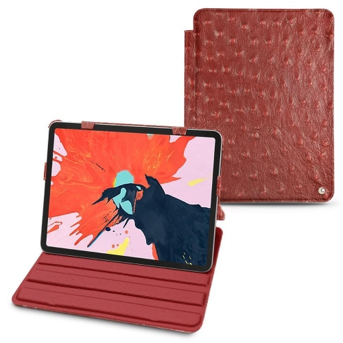 Ledertaschen für Apple iPad Air (2020 / 2022)Autruche ciliegia ( Pantone #a4343a ) 