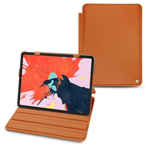  Apple iPad Air 용 가죽 커버 (2020 / 2022)Orange vibrant ( Pantone #e36b39 ) 
