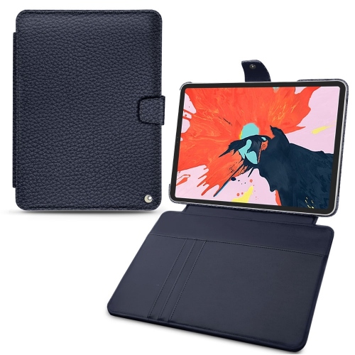Leather wallet covers for Apple iPad Air (2020 / 2022)Cobalt ( Pantone #2b253f ) 