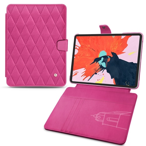 Leather wallet covers for Apple iPad Air (2020 / 2022)Rose BB - Couture ( Pantone #DB599F )
