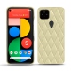 Coque cuir Google Pixel 5 - Beige - Couture ( Nappa - Pantone 7502C ) 