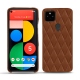 レザーケース Google Pixel 5 - Marron - Couture ( Nappa - Pantone 1615C ) 