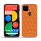 Coque cuir Google Pixel 5 - Orange - Couture ( Nappa - Pantone 1495U ) 