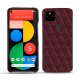 Coque cuir Google Pixel 5 - Lie de vin - Couture ( Pantone 5115C ) 