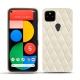 Coque cuir Google Pixel 5 - Blanc escumo - Couture