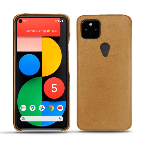 Gusci in pelle per Google Pixel 5Castan esparciate ( Pantone #824F2A )
