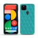 Google Pixel 5 leather cover - Bleu fluo - Couture