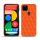 Coque cuir Google Pixel 5 - Orange fluo - Couture