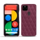 Coque cuir Google Pixel 5 - Prune vintage - Couture