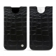 Apple iPhone 12 leather pouch - Crocodile nero