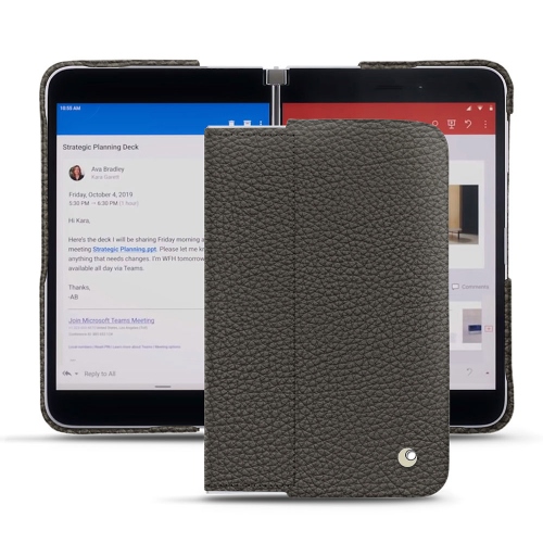 Gusci in pelle premium per Microsoft Surface DuoAnthracite ( Pantone #41403c ) 
